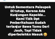 Viral! Wisata Paisupok Ditutup Saat Kunker Kapolda Sulteng