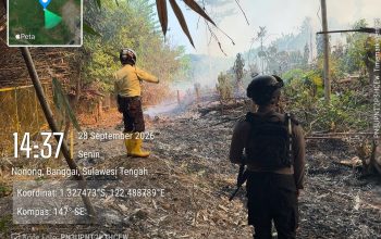 Api Membara Dua Meter dari Pagar Pertamina, Polsek Batui Lakukan Penanganan