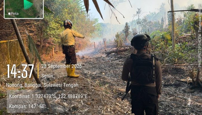 Api Membara Dua Meter dari Pagar Pertamina, Polsek Batui Lakukan Penanganan