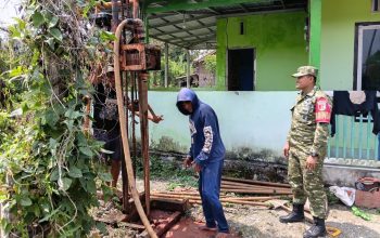 Kodim 1308/Luwuk Banggai Bangun Sumur Bor di Desa Kayowa