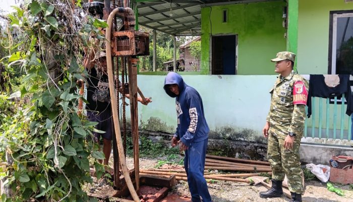 Kodim 1308/Luwuk Banggai Bangun Sumur Bor di Desa Kayowa